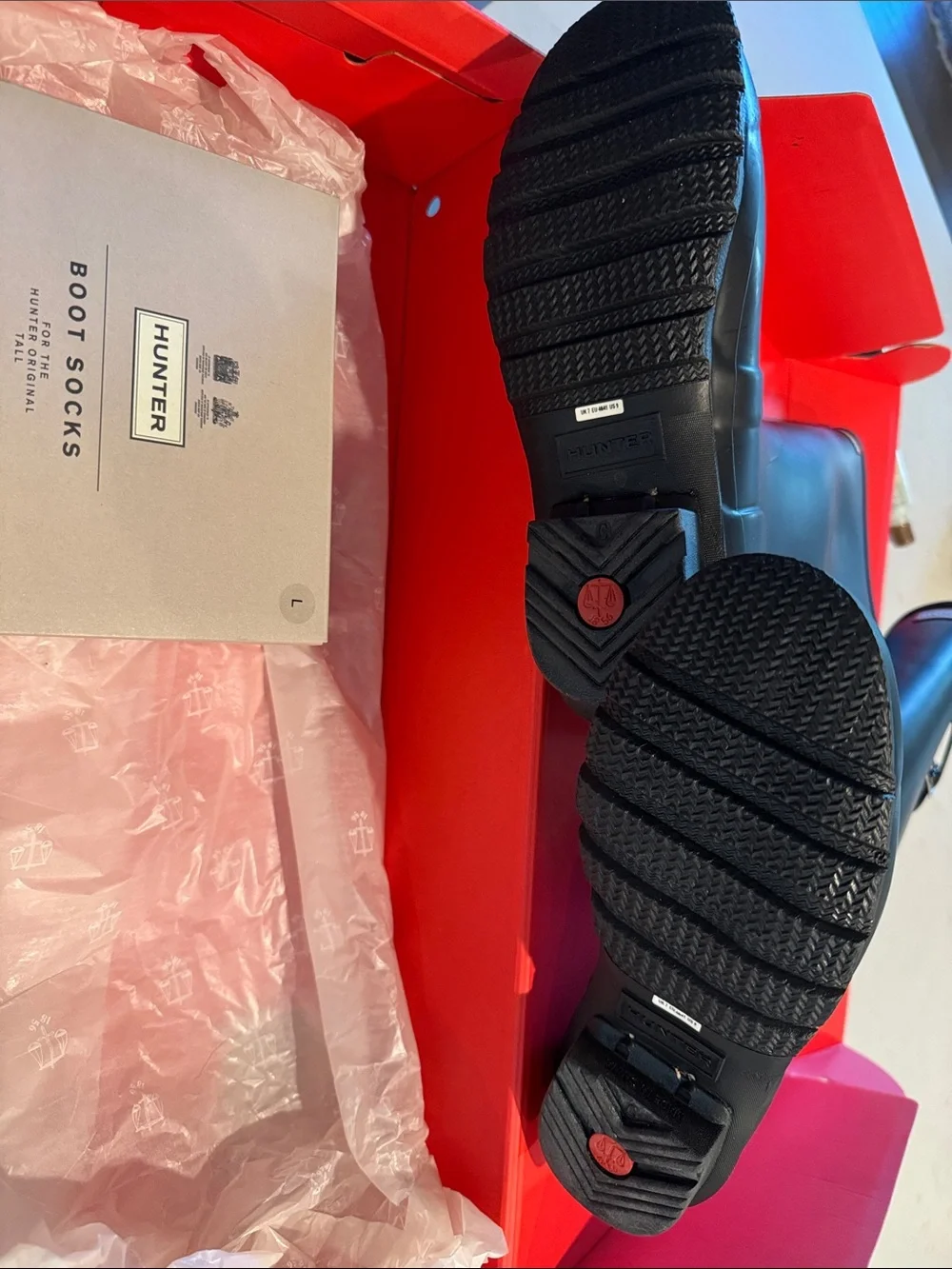 Hunter Black Tall Rain Boots with Sherpa Cuff Trim